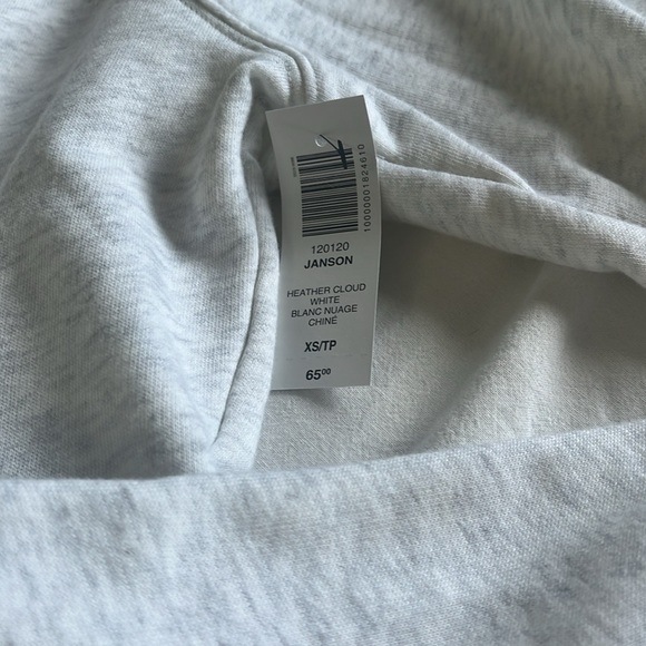TNA SZ XS ARITZIA HEATHER CLOUD WHITE JANSON CROPPED HOODIE - Picture 4 of 5